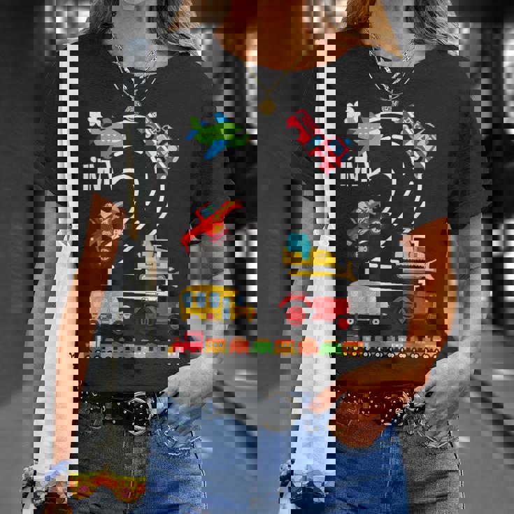 I'm 2 2歳の誕生日 トラック 乗り物 交通機関車 Tシャツ 彼女への贈り物