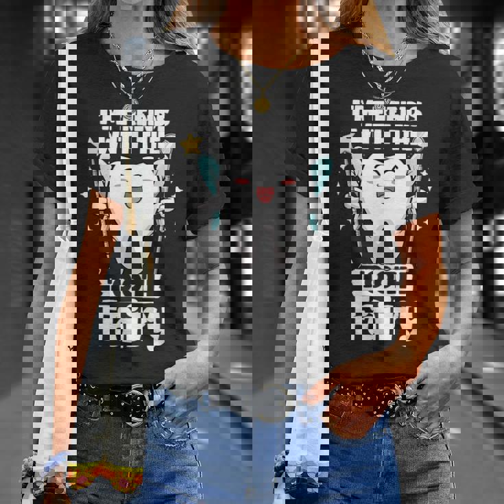 I'm Friends With The Tooth Fairy 歯科 小児歯科医 Tシャツ 彼女への贈り物