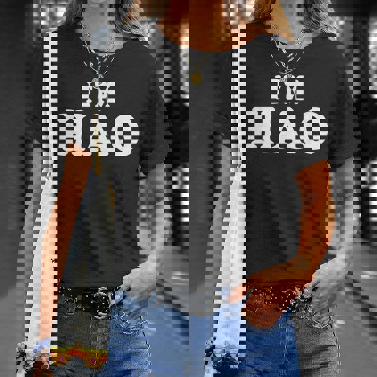 I'm Hao My Name Is Hao I Am Hao パーソナライズ Tシャツ 彼女への贈り物
