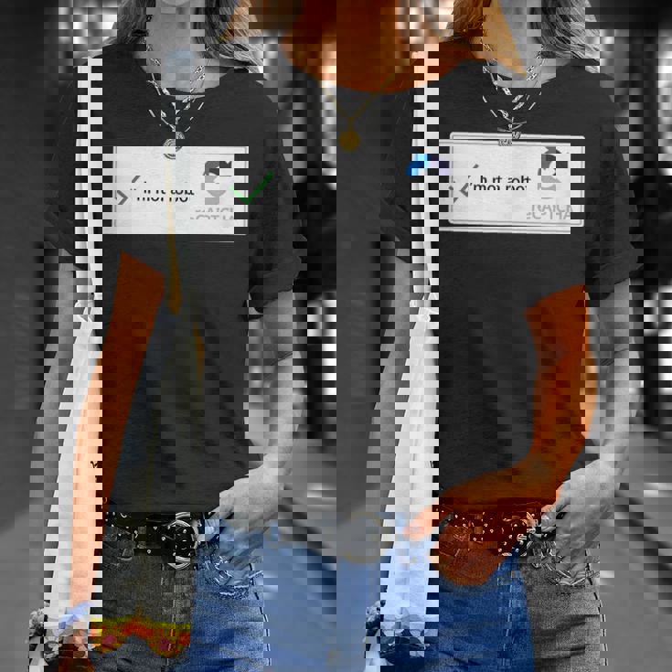 I'm Not A Robot Web Internet Quiz Question Tシャツ 彼女への贈り物