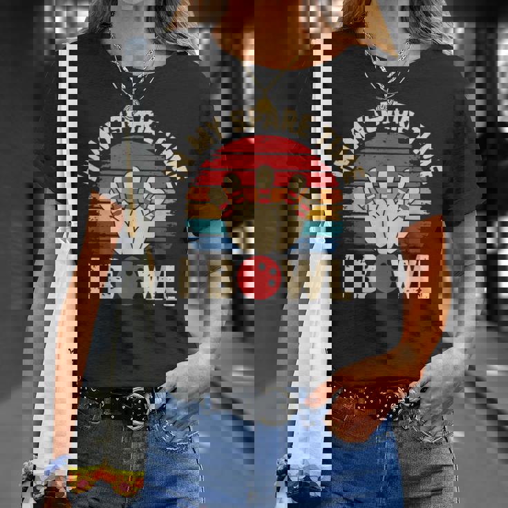 In Mypare Time I Bowl レトロ ボウリング ボウラー Tシャツ 彼女への贈り物