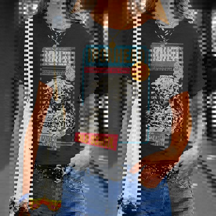 Ironhead Oldchool Hd ピンナップ レトロ オートバイ スポーツスター ホット Tシャツ 彼女への贈り物