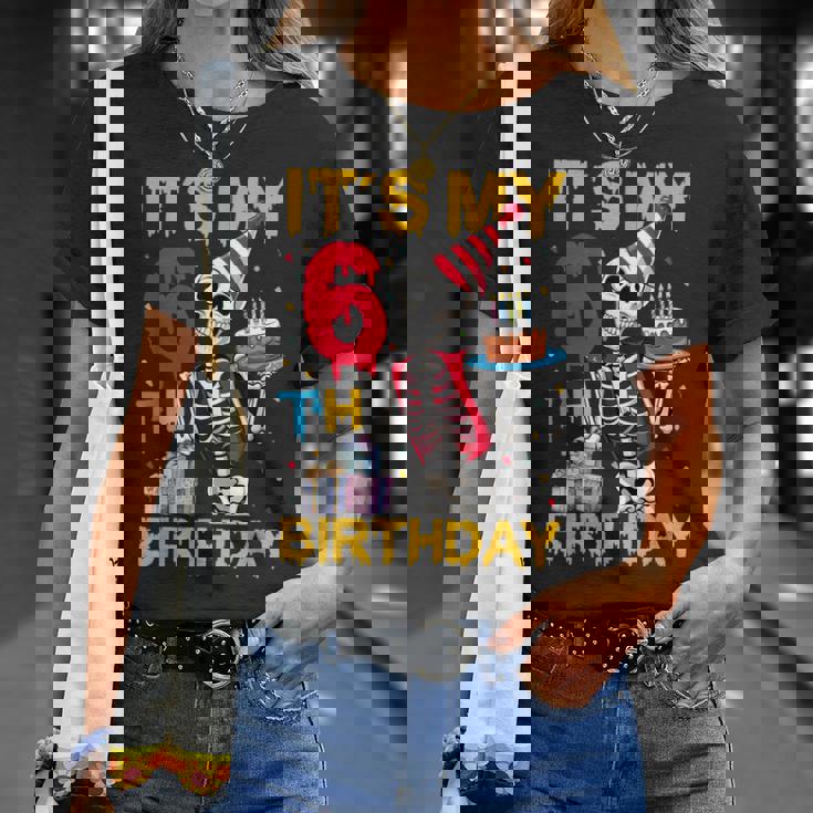 It's My 6Th Birthday Party ハロウィン スケルトン 誕生日 Tシャツ 彼女への贈り物