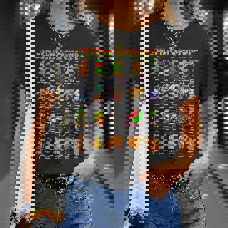 Italian Brainrot 面白いイタリアンブレインロットミームキャラクター Tシャツ 彼女への贈り物