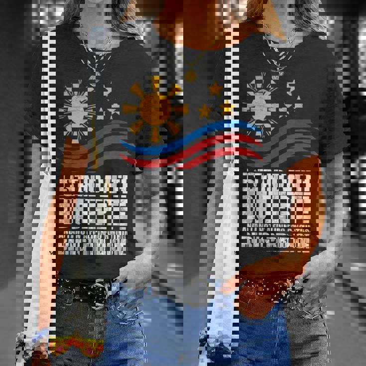 Itand With Duterte フィリピン フィリピン 強い 帰省 Tシャツ 彼女への贈り物