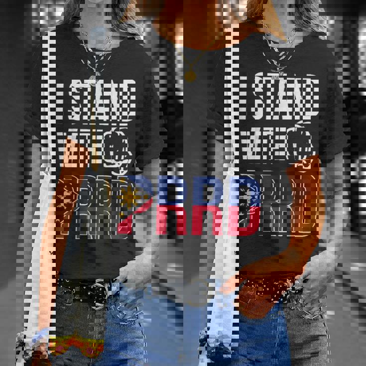 Itand With Prrd Du30 サポーター フィリピン国旗拳ポンプ Tシャツ 彼女への贈り物