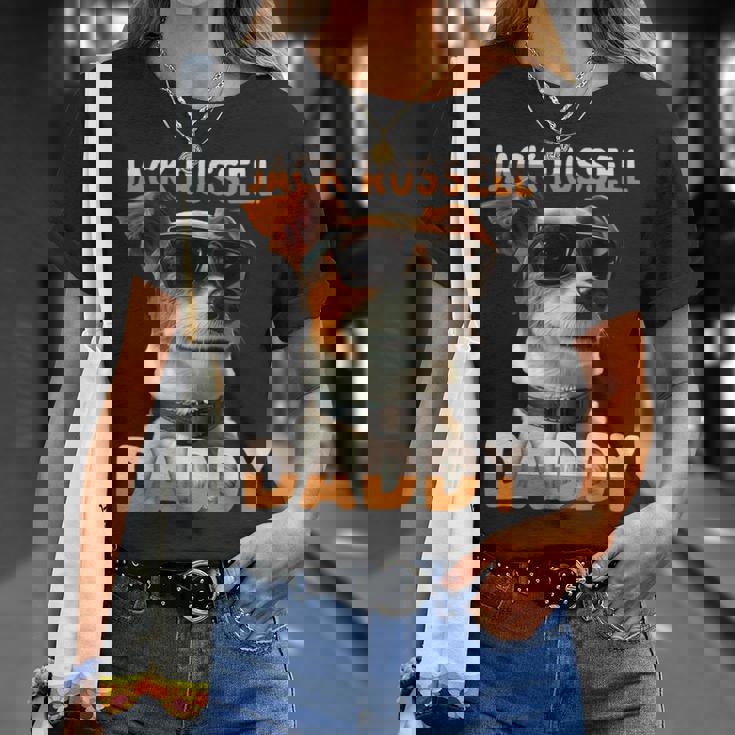 Jack Russell Daddyジャック・ラッセル・パパ・ヴァータグ・パパ・ジャック・ラッセル・テリア Tシャツ 彼女への贈り物