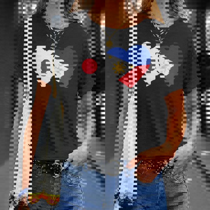 Japanese Flag Phillipinesフィリピンの遺産 フィリピンのルーツ 日本の国旗 フィリピンの国旗 Tシャツ 彼女への贈り物