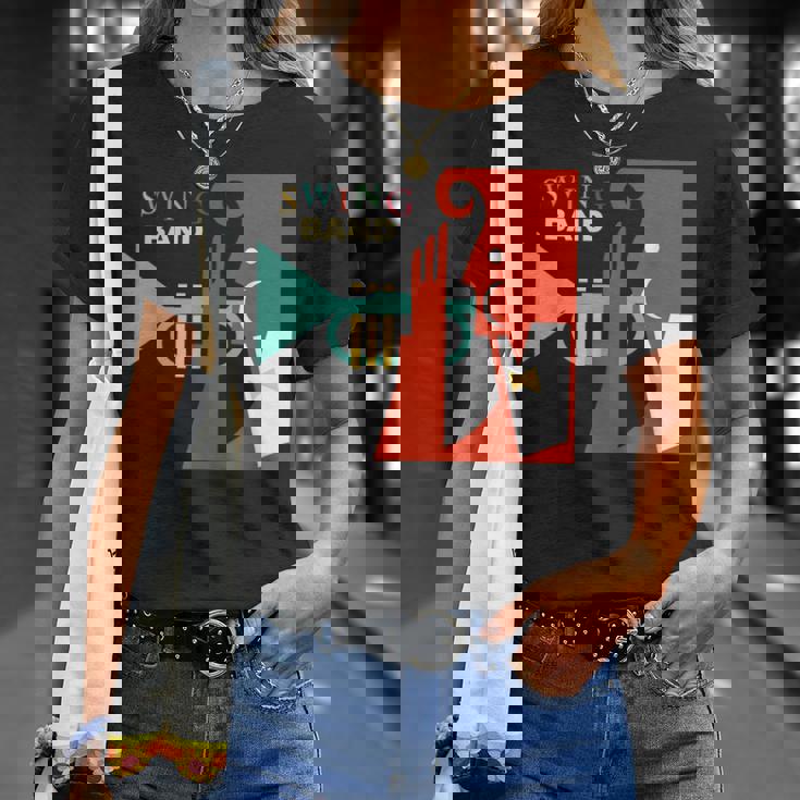 Jazz Music Player スイング バンド レトロ ヴィンテージ 70年代 Tシャツ 彼女への贈り物