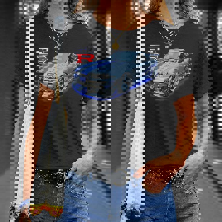 Jdm Car-Spec Kv2 シルバー Bnr34 レース Tシャツ 彼女への贈り物