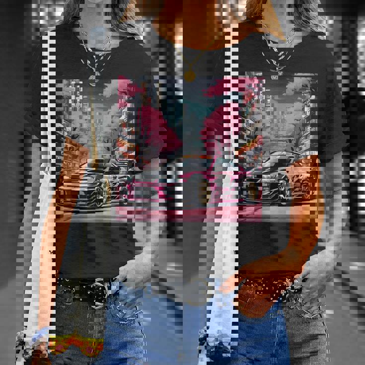 Jdm レトロ 和 ドリフト 車 東京 スカイライン 桜 Tシャツ 彼女への贈り物