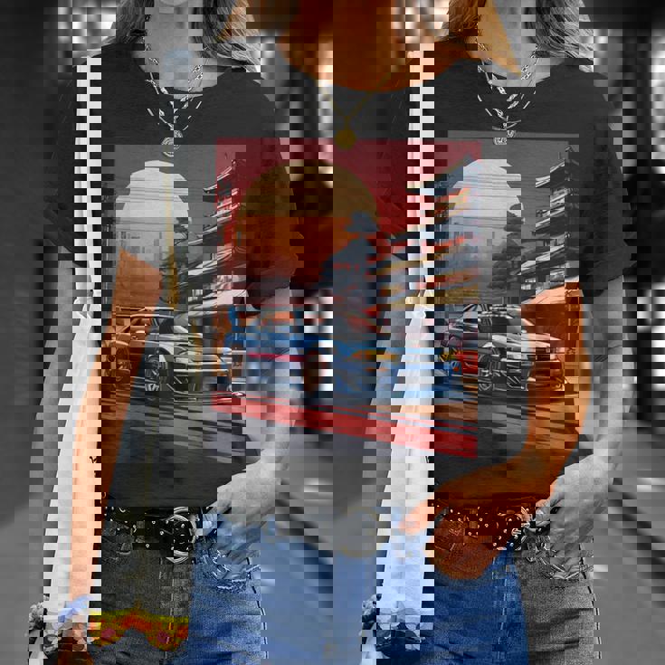 Jdm レトロ 日本自動車 レースカー 東京 スカイライン サンセット Tシャツ 彼女への贈り物