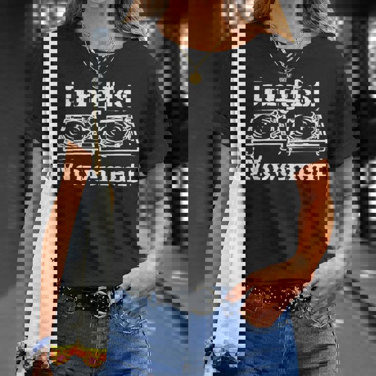 Junglist Movement ジャングルドラムとバスミュージックデザイン Tシャツ 彼女への贈り物