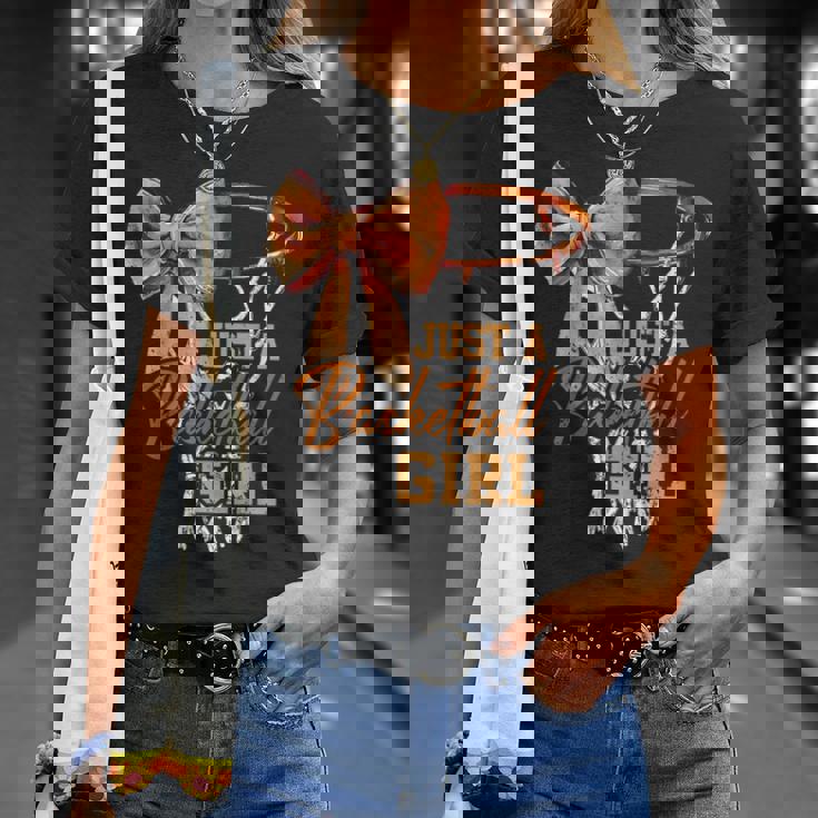 Just A Basketball Girl キュート コケット リボン バスケットボール選手 ガールズ Tシャツ 彼女への贈り物