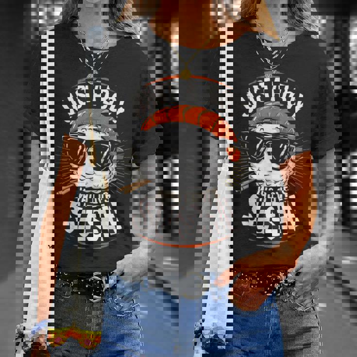 Just A Boy Who Lovesushis ushi Lover キッズ ボーイズ ティーン Tシャツ 彼女への贈り物