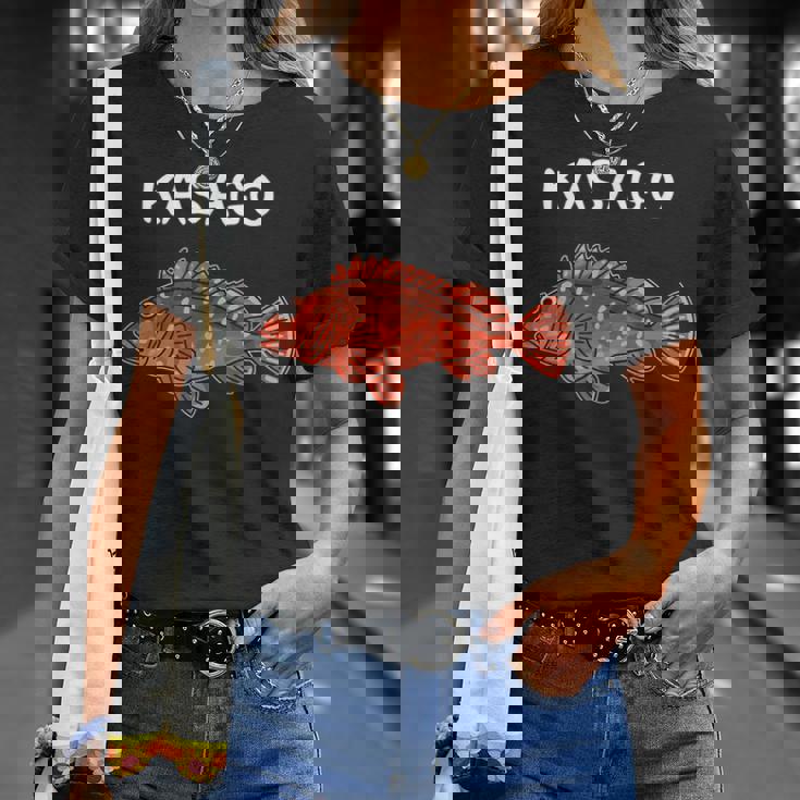 Kasago カサゴ 魚好き 願掛け 釣り好き 海釣り 趣味 おもしろ 寿司ネタ 趣味釣り 船釣り 釣り Tシャツ 彼女への贈り物