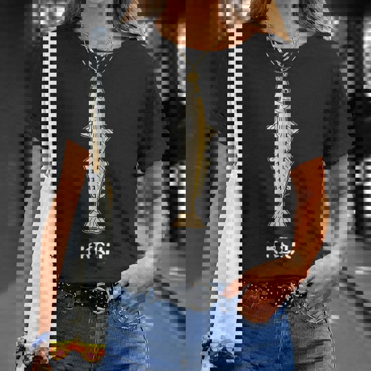 Kisu 鱚 キス シロギス ホシギス 魚好き 願掛け 釣り好き 海釣り 趣味 おもしろ 寿司ネタ 趣味釣り 船釣 釣り Tシャツ 彼女への贈り物