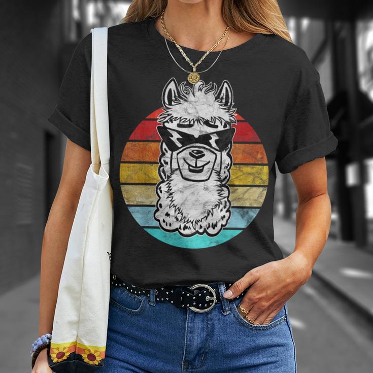 Lama Alpaca Gafas Deol Con Diseño De Alpaca Camiseta unisex Regalos para ella