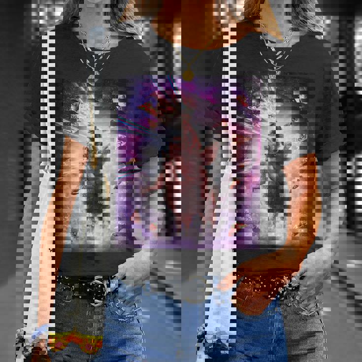 Laser Eyespace Cat ナマケモノ ラマ レインボー Tシャツ 彼女への贈り物