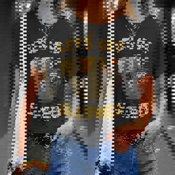 Let's Getlothed テキーラ-面白い飲酒ナマケモノ Tシャツ 彼女への贈り物