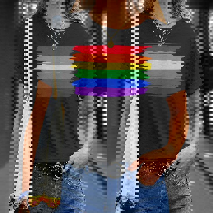 Lgbt ハートにレインボーフラッグ Tシャツ 彼女への贈り物