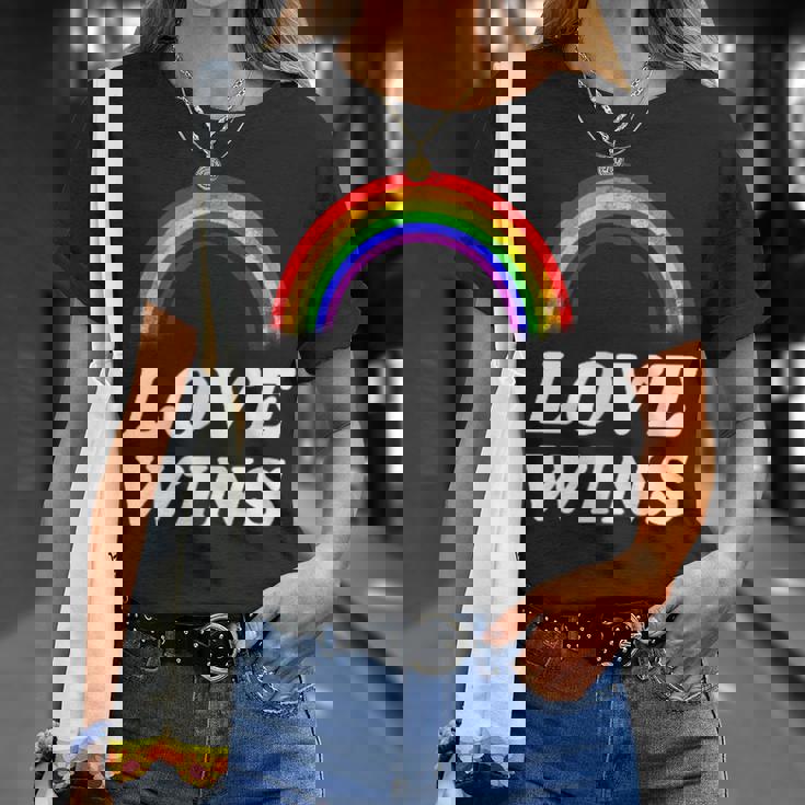 Lgbt フラッグ プライド ポケット レインボー Love Wins パーティー レインボー Tシャツ 彼女への贈り物