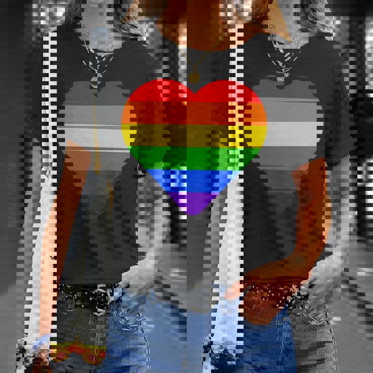 Lgbt レインボー・ハート・フラッグ ゲイ・バイ・ラブ・プライド月間 Lgbtq Tシャツ 彼女への贈り物