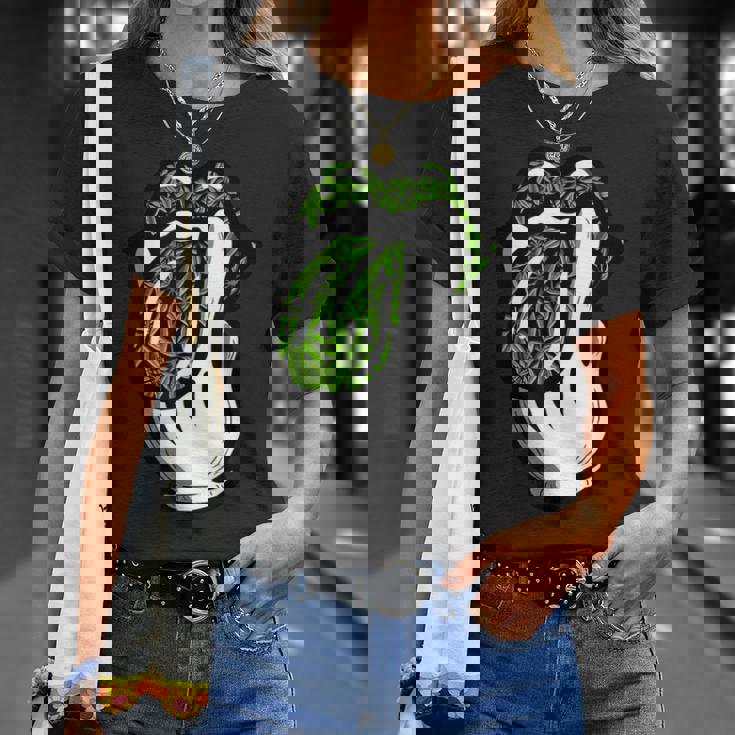 Lickmoke ウィードリーフパターン マリファナ420 大麻ポットギフト Tシャツ 彼女への贈り物