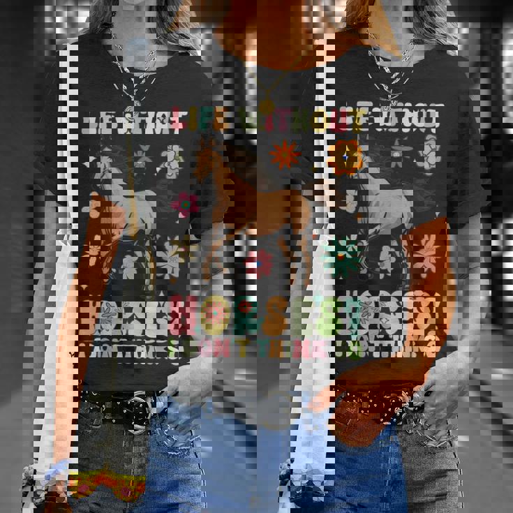 Life Without Horses グルーヴィーな乗馬 乗馬 Tシャツ 彼女への贈り物