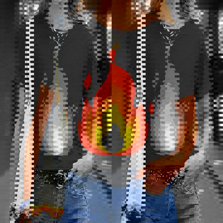 Lit Fire Flame ホットバーニングビーチパーティー Tシャツ 彼女への贈り物