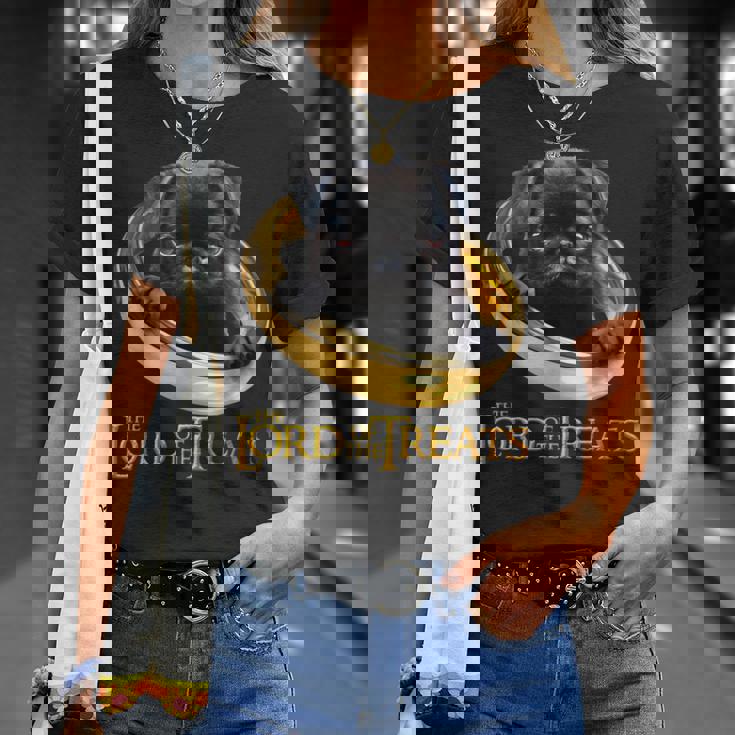 Lord Of The Treats 御馳走の主-クリスマスのための面白い黒いパグ犬 Tシャツ 彼女への贈り物