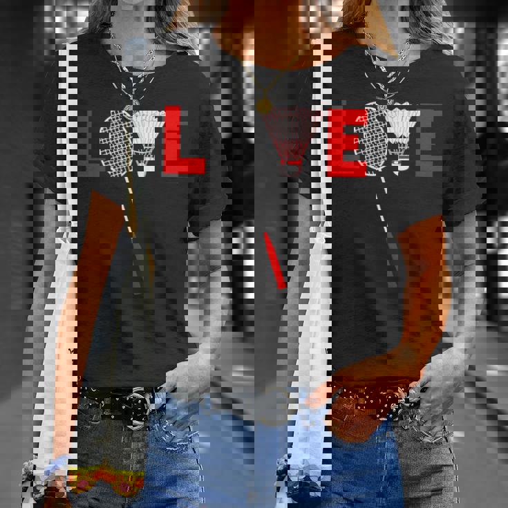 Love Badminton レトロバドミントンラバー Tシャツ 彼女への贈り物