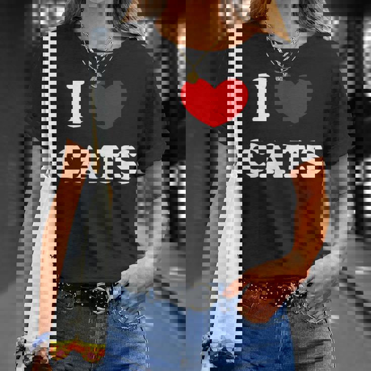 I Love Cats I Heart Cats Tシャツ 彼女への贈り物