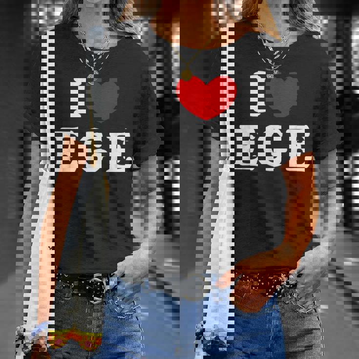 I Love Ege 私は愛する Ege Tシャツ 彼女への贈り物