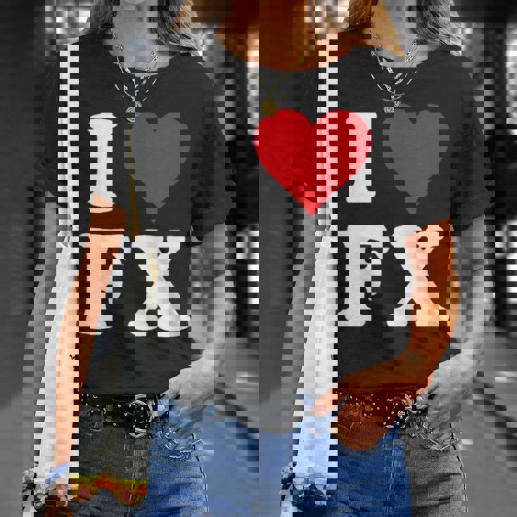I Love Fx イニシャル I Heart FX 名前 F X Tシャツ 彼女への贈り物
