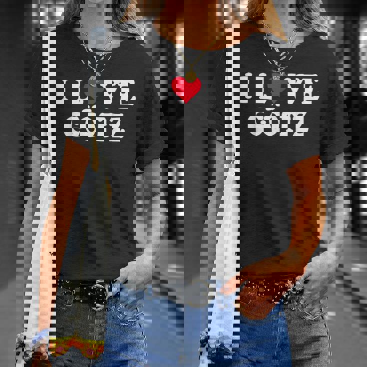 I Love Götz マッチング ガールフレンド&ボーイフレンド Götz 名前 Tシャツ 彼女への贈り物