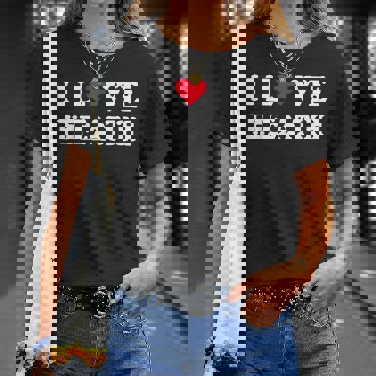 I Love Heath マッチング ガールフレンド&ボーイフレンド ヒースネーム Tシャツ 彼女への贈り物
