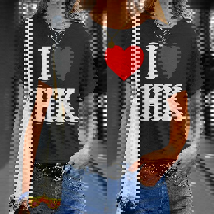 I Love Hk Heart Hong Kong Tシャツ 彼女への贈り物