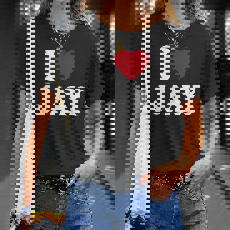 I Love Jay I Heart Jay レッドハート Tシャツ 彼女への贈り物