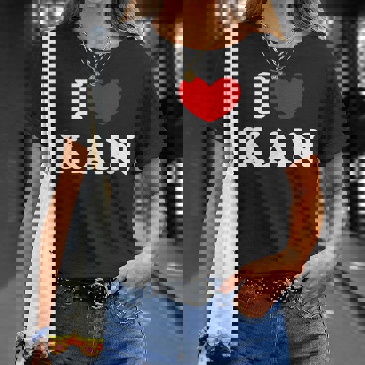 I Love Kan 私は愛する Kan Tシャツ 彼女への贈り物