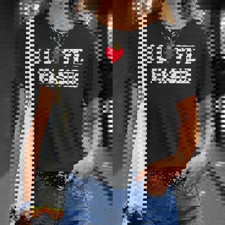 I Love Nasir マッチング ガールフレンド&ボーイフレンド ナシル名 Tシャツ 彼女への贈り物