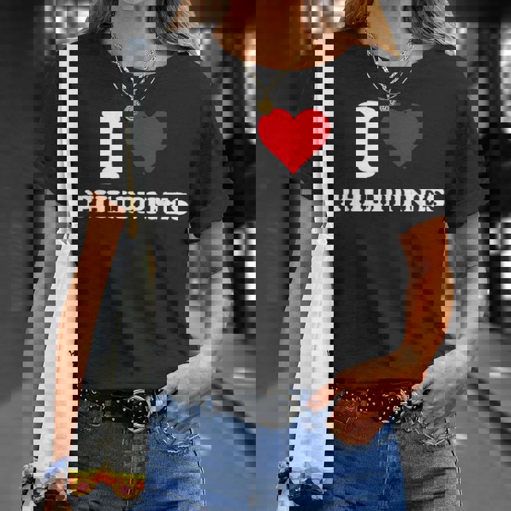 I Love Philippines Coeur Cadeau Philippin Philippine T-Shirt Cadeaux pour elle