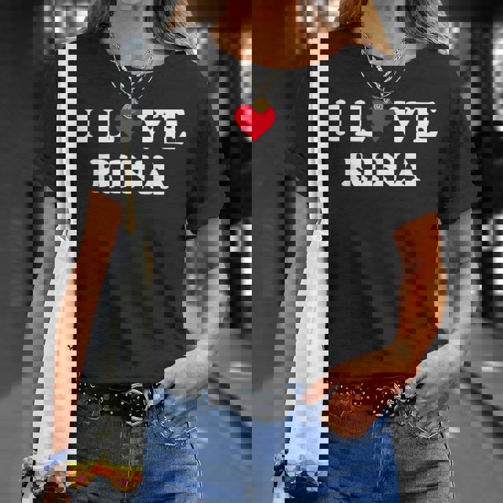 I Love Rina マッチング ガールフレンド&ボーイフレンド リナの名前 Tシャツ 彼女への贈り物
