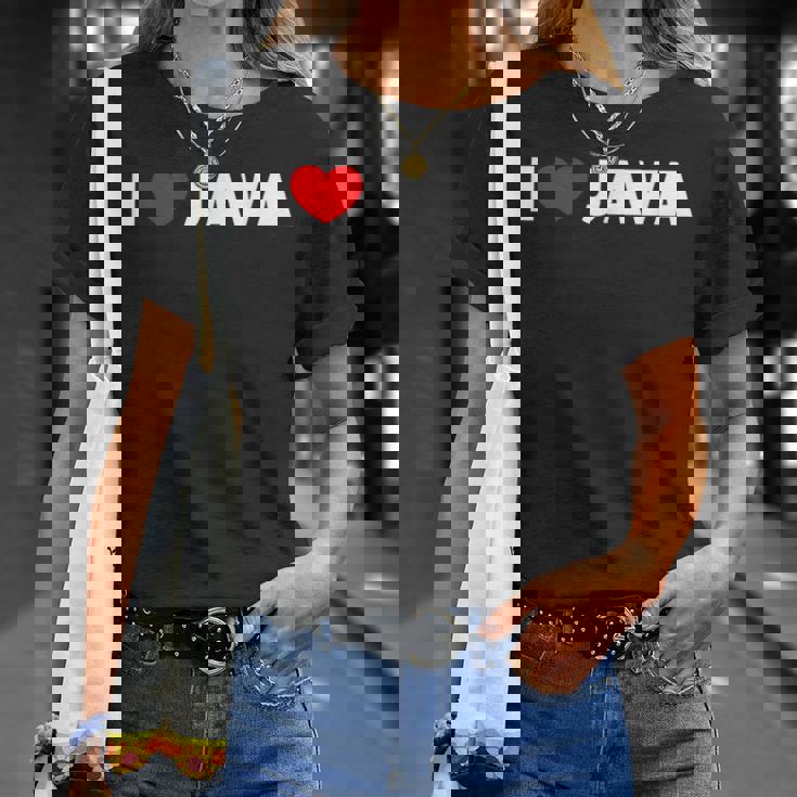 I Love ハート Java Tシャツ 彼女への贈り物