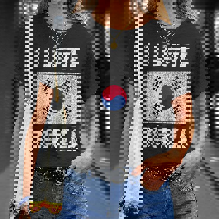 I Love 韓国 韓国 家族 旅行 お土産 Tシャツ 彼女への贈り物