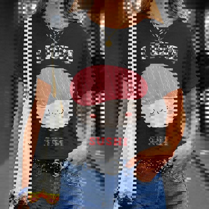 I Loveushi I Loveushi Japan Food 巻にぎり魚 Tシャツ 彼女への贈り物