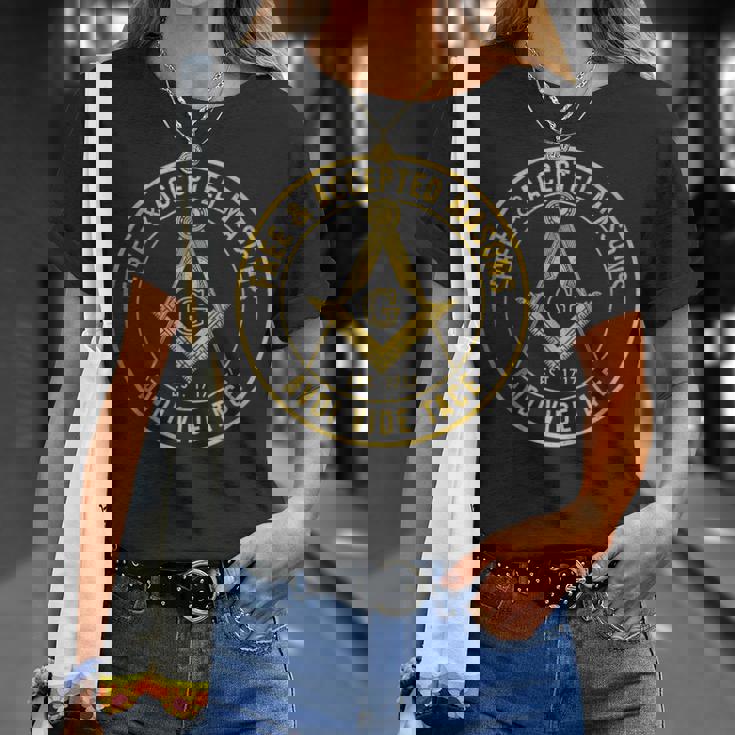 Mason Freemason フリーメイソン シンボル スクエア&コンパス シュライナー Tシャツ 彼女への贈り物