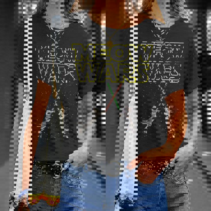 Meow Wars 猫シャツ 猫好きへの面白いギフト Tシャツ 彼女への贈り物