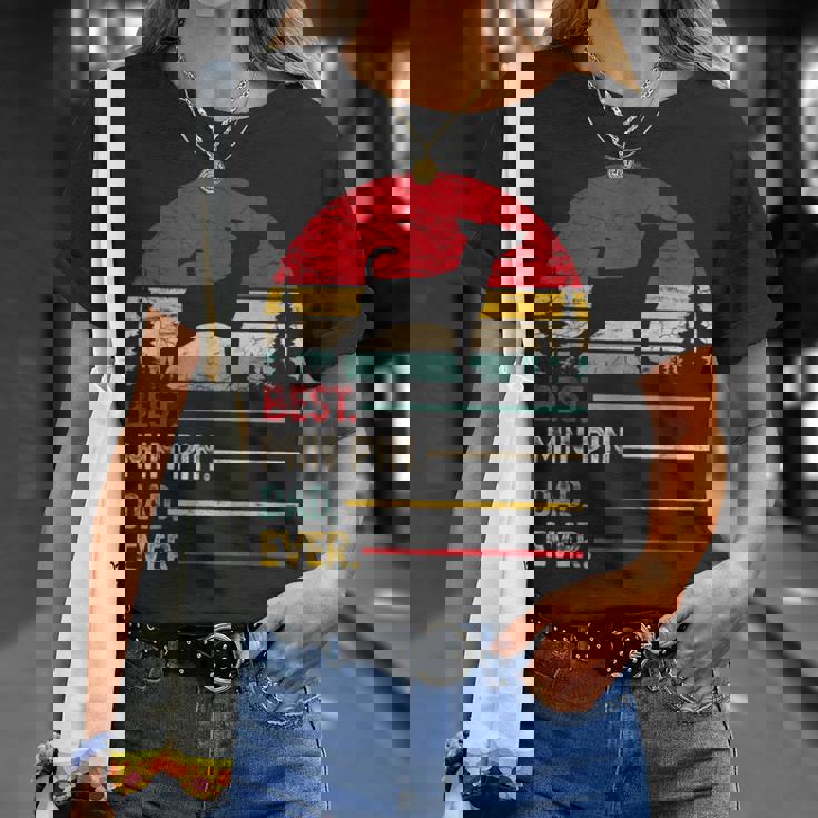 Miniature Pinscher Best Dad Ever Dogintage Retro Men Maglietta Regalos para ella