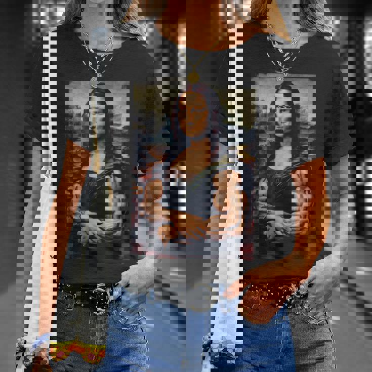 Mona Lisa 上腕二頭筋 ボディービル ジム ワークアウト 面白い モナリザ Tシャツ 彼女への贈り物